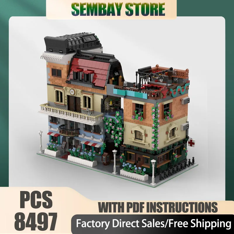 

Modular City Building Model Moc Building Bricks Modular Triple Tudor Corner Technology Blocks Christma DIY Toy Construction Gift