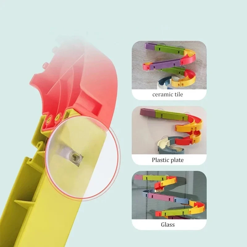 DIY 조립 트랙 슬라이드 흡입 컵 장난감, 재미있는 아기 오리 물 장난감, 욕실 욕조 샤워 장난감, 생일 선물