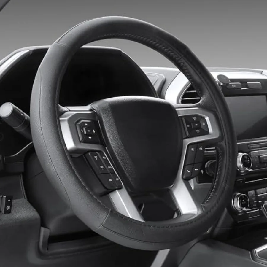 

Car Steering Wheel Cover Universal Standard Size 14.5-15 inch, Microfiber Leather