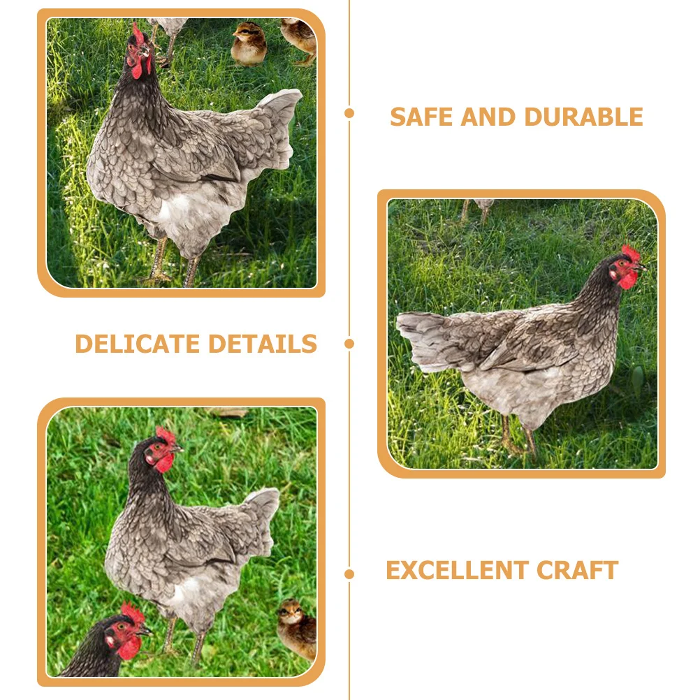 

3Pcs Garden Hen Stakes Durable Acrylic Yard Decoration Lifelike Chicken Insert Garden Hen Stake Yard Stake Lawn Ornament