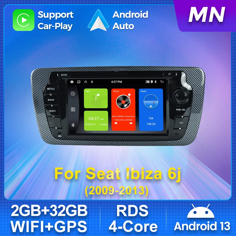

Navifly Android 13 Auto CarPlay For Seat Ibiza 6j 2009 2010 2012 2013 MK4 FR Multimedia Player GPS Car Radio Intelligent Systems