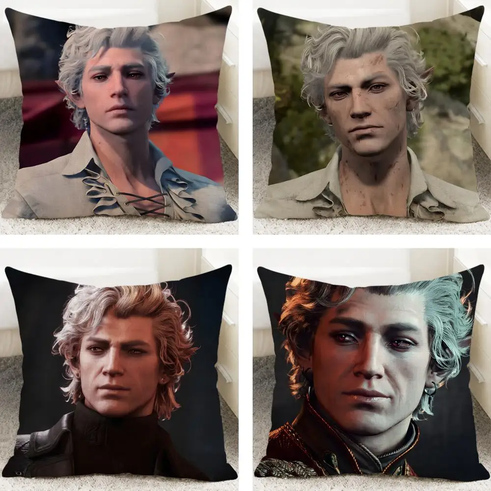 Game Baldurs Gate 3 Astarion Cushion Cover Cushion Covers Natural Linen Breathable Sofa Bedroom Decor Pillowcase