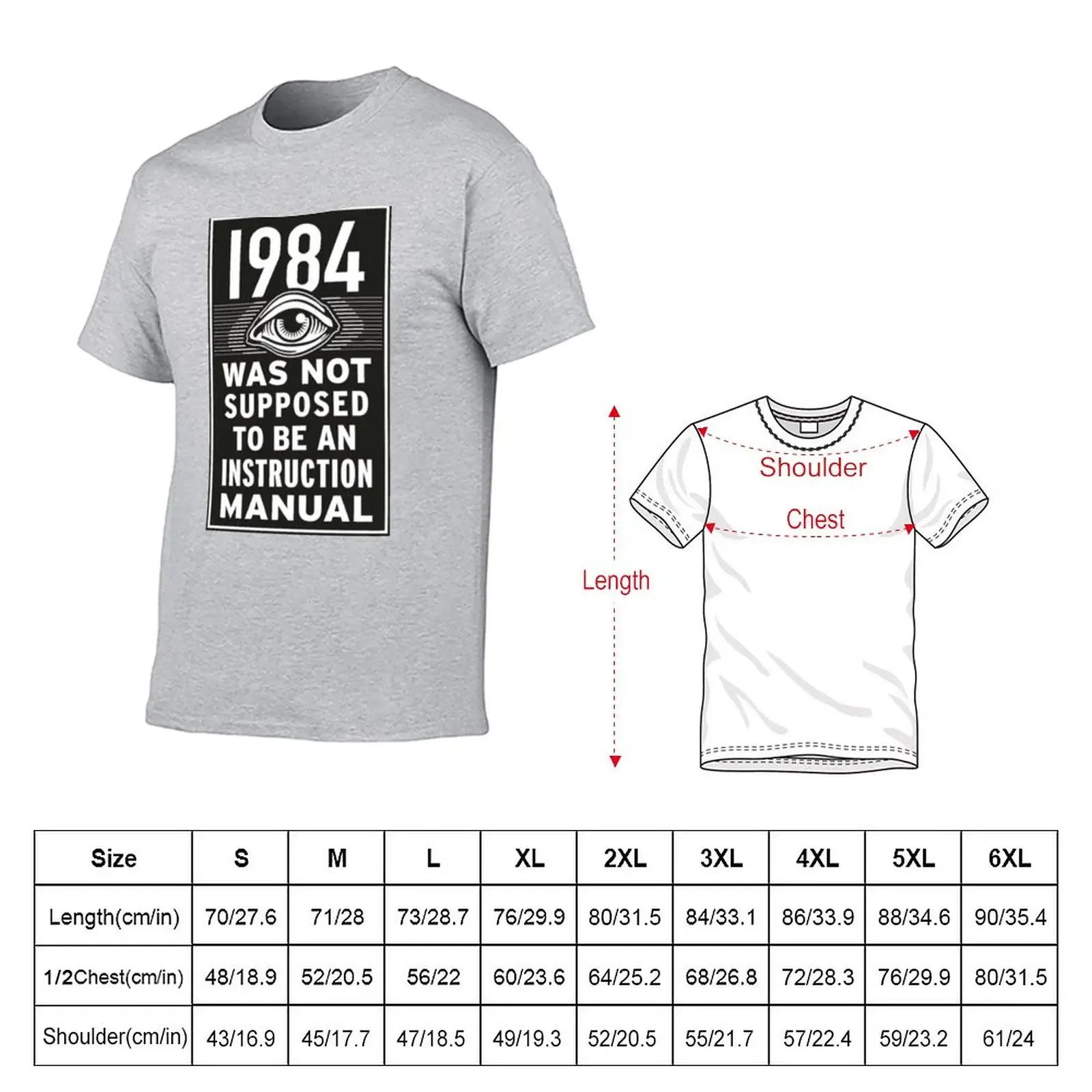 1984 Instruction Manual T-Shirt plus sizes summer top clothes for men