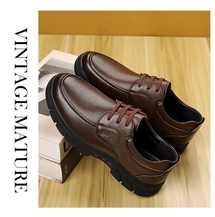 Zapatos Casuales de Cuero para Hombre, Suela Suave Antideslizante, Resistentes al Desgaste, Zapatos Formales de Negocios, Zapatos de Moda para Papá, Cómodos y Transpirables