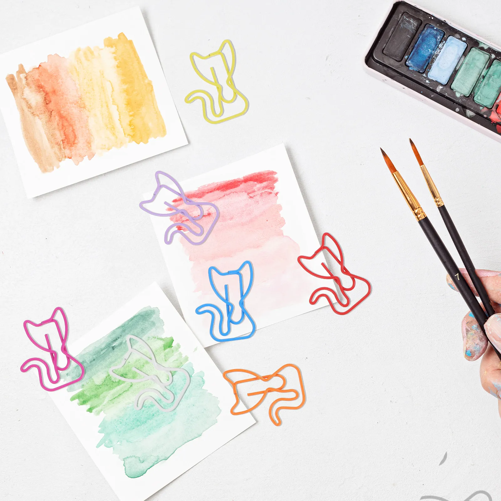 50Pcs Metal Cat Paper Clips Adorable Kitten Shape Cute Office Supply for Paperwork Book Page Marker Scrapbook Journaling Desk