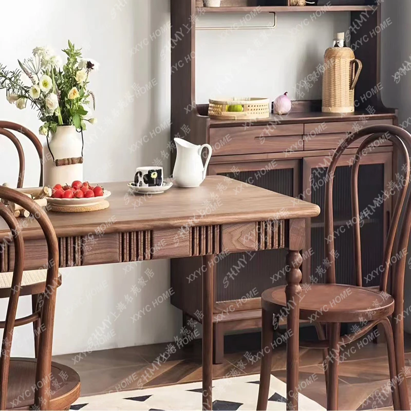 1SsS20  solid wood simple dining table, light luxury and simple time Shangshu table book chair combination Internet celebrity