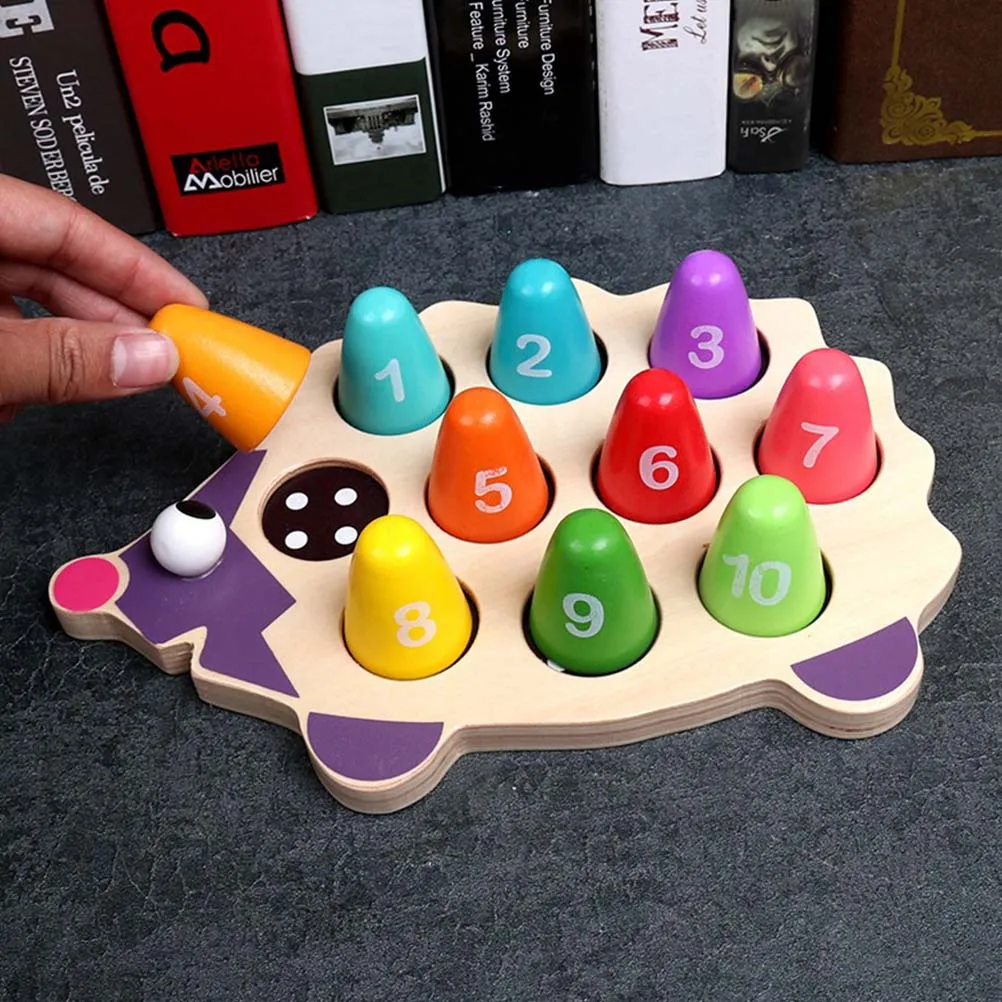 

1Set Wooden Hedgehog Educational Early Learning Number Matching Puzzle for Kids Parent Child Interaction Development