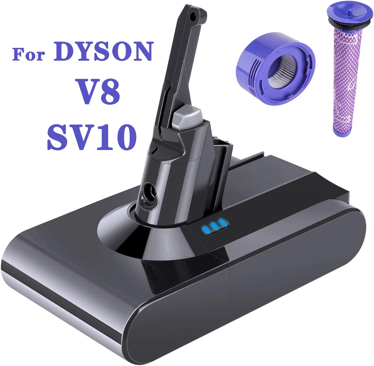 Yh5 Vervangende Batterij Voor Dyson V8, 21.6V 6.0ah Li-Ion, Met Dyson V8 Serie V8 Absolute V8 Pluizige Sv10 Koordvrije Vacuüm