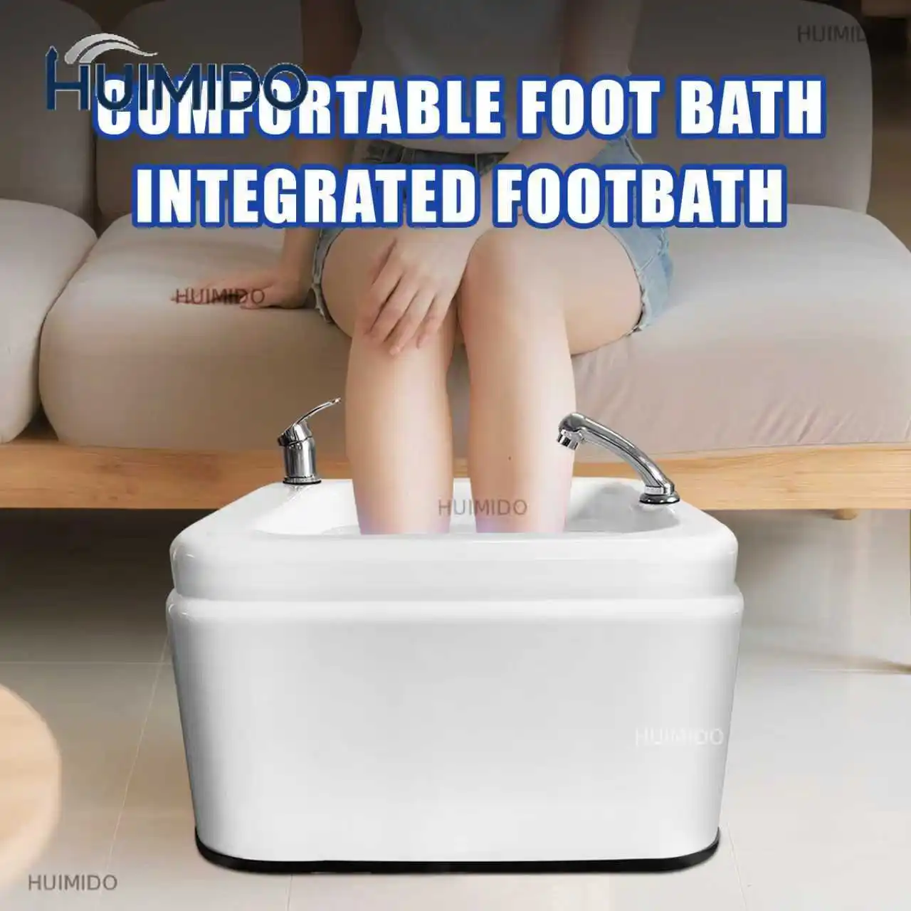 Beauty Salon Footbath Basin for Aqua Therapy Sauna Bathtub Spa Foot Bath Basin with Shower and Faucet