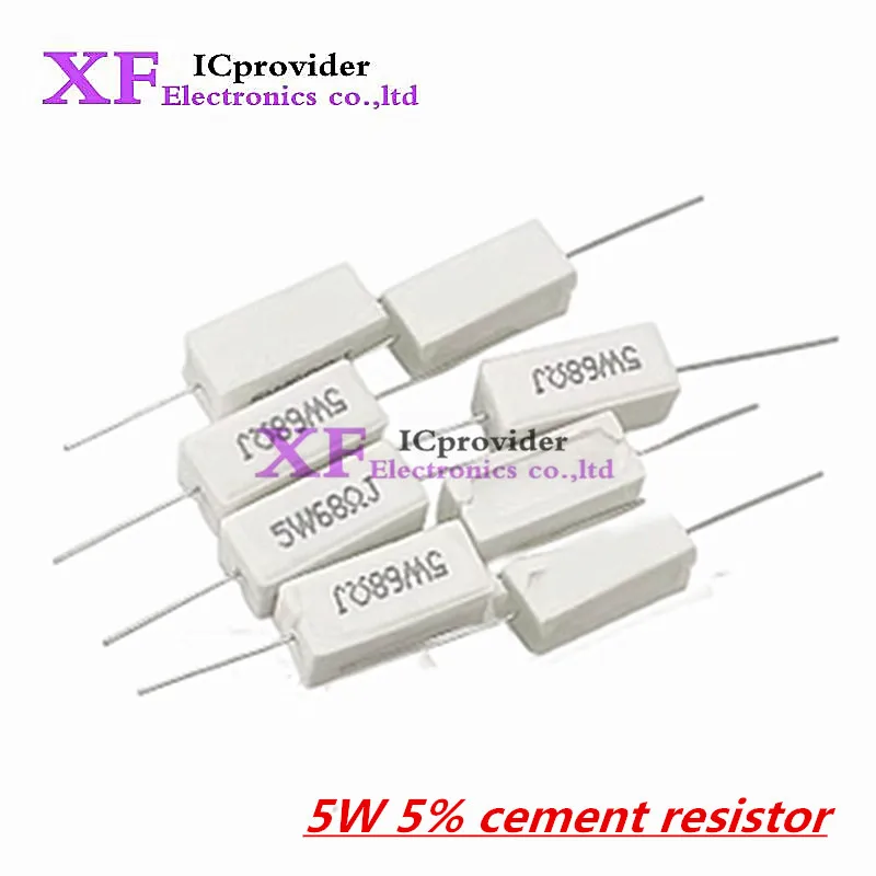 10pcs 5W 5% Cement Resistor Power Resistance 0.1 ~ 10K 0.1R 0.5R 1R 10R 100R 0.22 0.33 0.5 1 2 5 8 10 15 20 25 30 100 1K 10K ohm