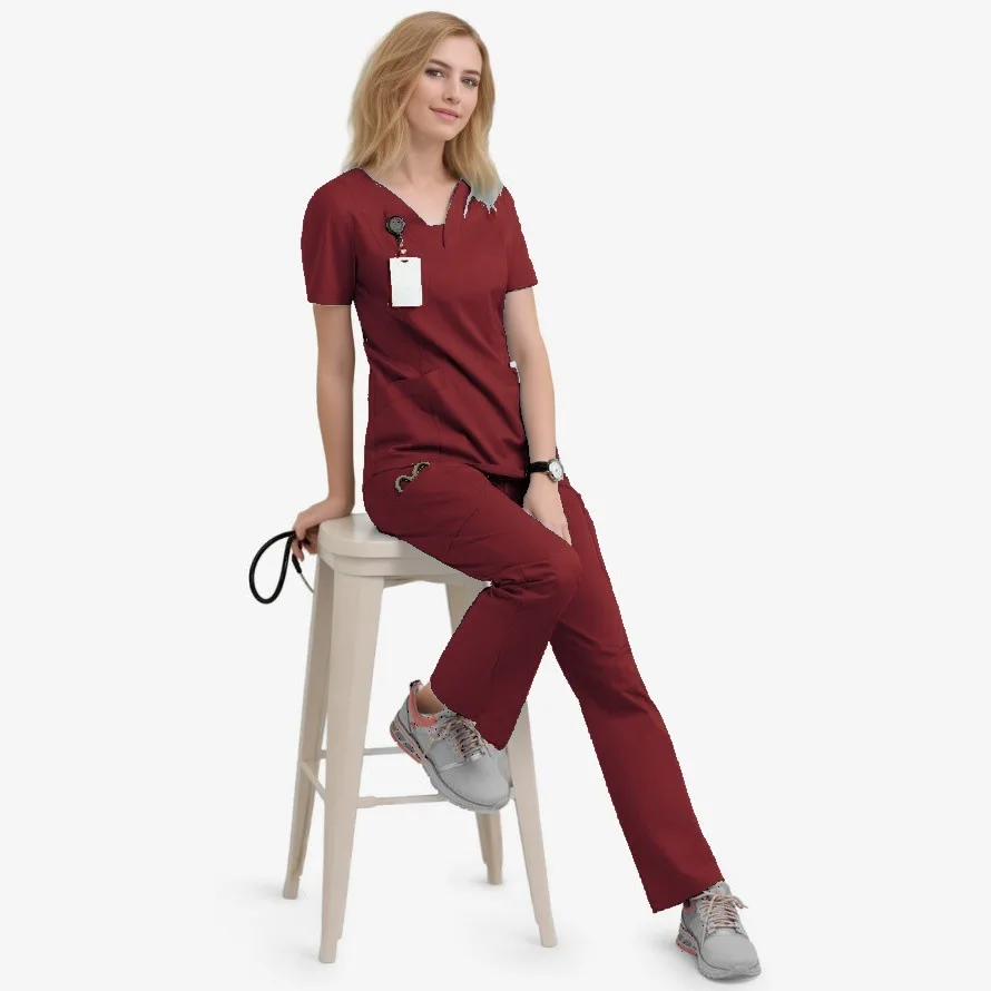 Short Sleeved Women's Nursing Gown Set For Operating Room, Elastic Speed Dry Cleaning, Hand Clothes, Surgical Gowns, Doctor's