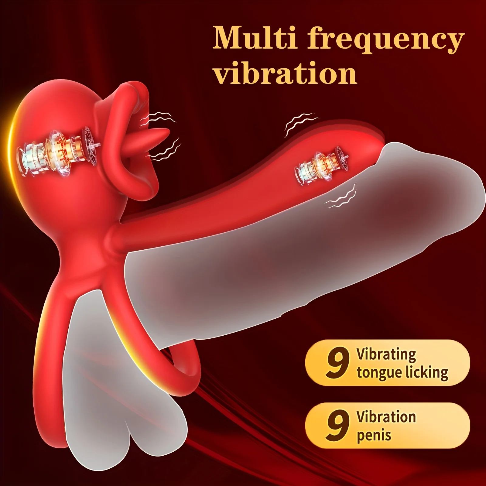 تهتز الديك الدائري القضيب كم مع الورد البظر محفز G بقعة القضيب الدائري هزاز الأزواج الكبار لعبة الجنس للرجال والنساء