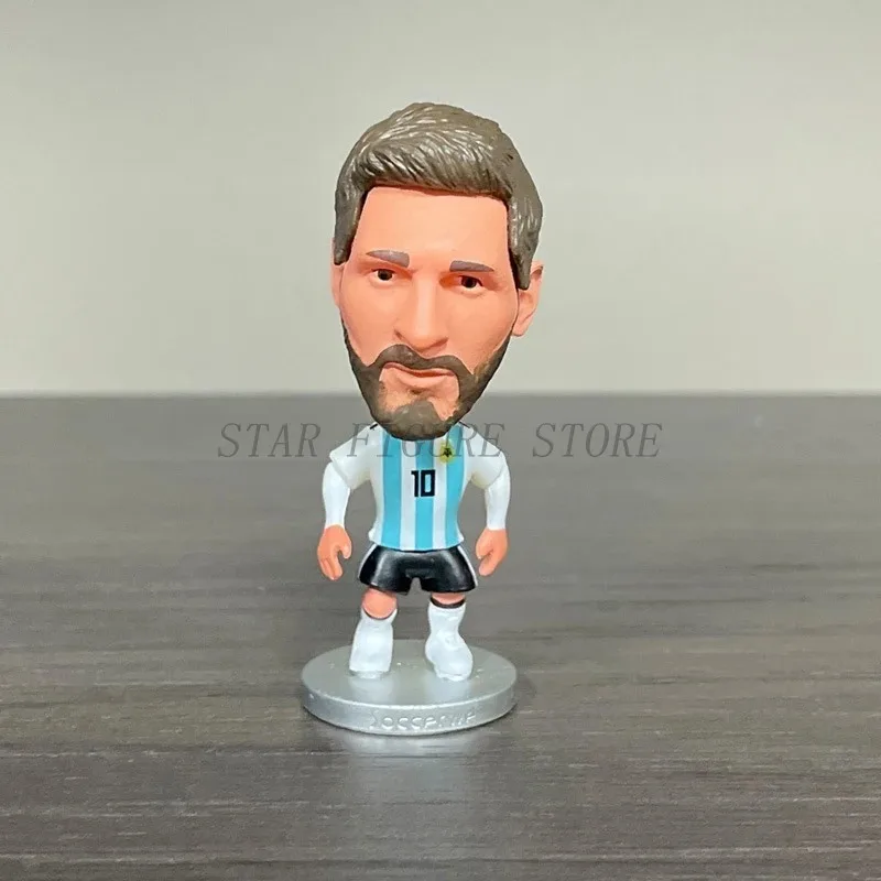 Mini Fußball Star Figur Auto Ornamente Sammlung Modell Sport Figur Puppe 6,5 cm Fußballspieler Spielzeug Souvenirs für Fans Geschenke