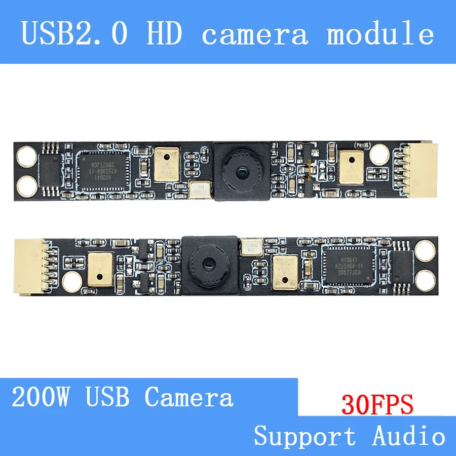 USB2.0 High-Definition Surveillance Cameras 200W Laptop Built-in Dual Microphones UVC MJPEG 30FPS USB Camera Module