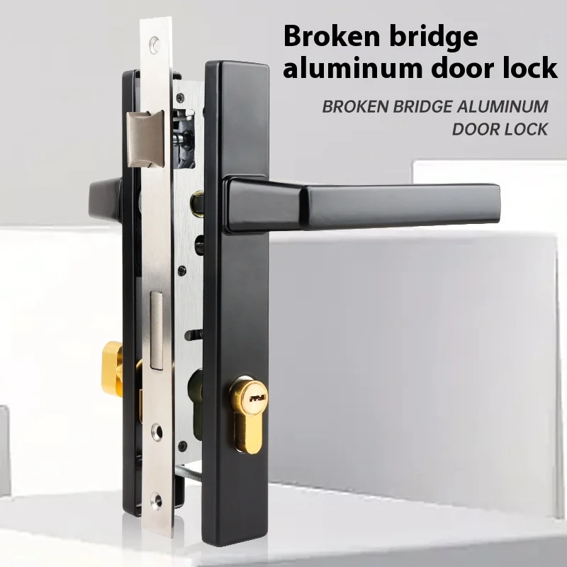 Single Point Handle Aluminum Alloy Balcony Door Lock 8520 Stainless Steel X20 Broken Bridge Sliding Door Lock Plastic Steel