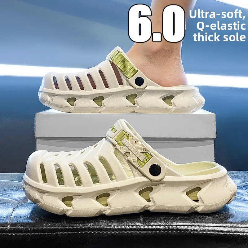 Unisex Summer Outdoor Anti-Slip Breathable Slippers Flip Flops EVA Material Thick Bottom Low Heel Sports Casual Flat Footwear