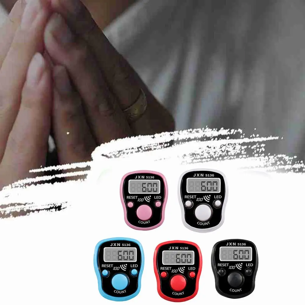 Mini Finger Counter LCD Electric Digital Display With Light Tally Counter Stitch Marker Sewing Knitting Weave Buddha Pray Soccer