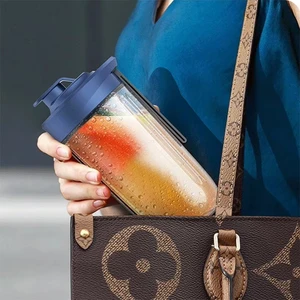 Liquidificador portátil usb recarregável 400ml frutas shakes espremedor misturador 40w automático pequeno espremedor elétrico sem fio smoothie liquidificador 6 principais vendas torneira elétrica de inox - №5