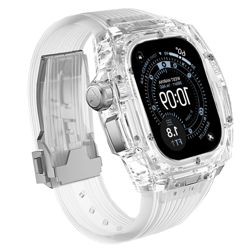 

Luxury Modification Kit For Apple Watch Ultra 3 49mm Stainless Steel Case For Iwatch Series Ultra 2 49mm Rubber Band Mod Kit