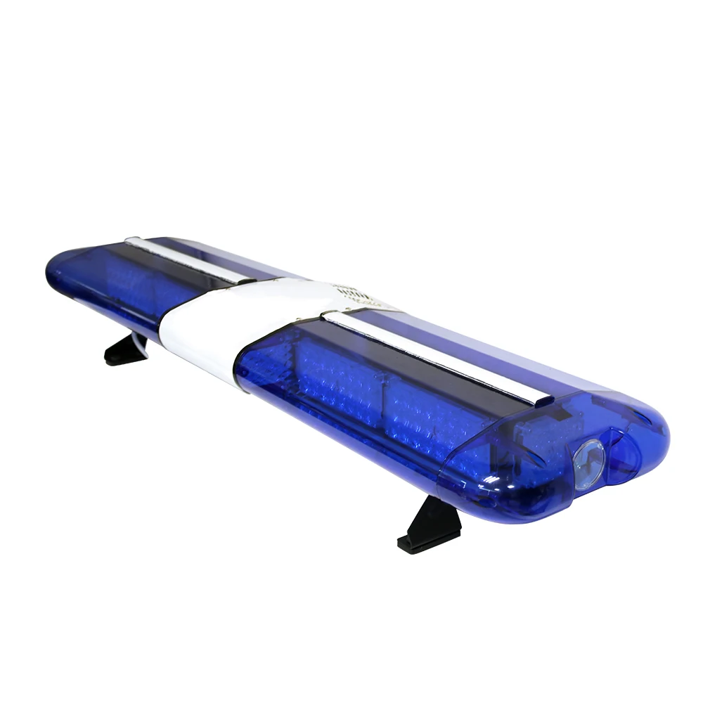 Top Blue Warning Light Strip DC12-24V with 200w Alarm Horn Truck Roof Emergency Alarm Speaker