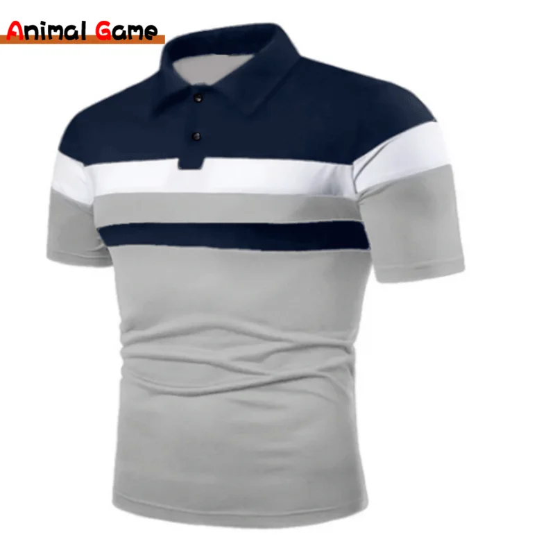 Summer Polo Shirt Mens Brand Polo Plus Size T Shirts Stritching Shorts Sleeve Turn-down Collar Business Clothes Luxury Tee Shirt