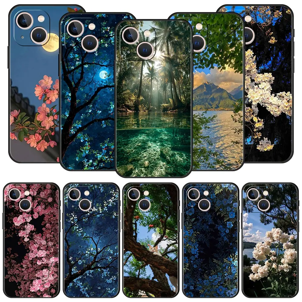 Fashion Tree Summer Flower Phone Case For Samsung Galaxy S26 S25 S24 S23 S22 S20 Ultra S21 FE 5G S10 Plus TPU Shockproof Cover