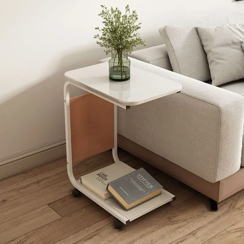 

Side table small coffee movable living room sofa corner pulley mini tea simple bedroom bedside
