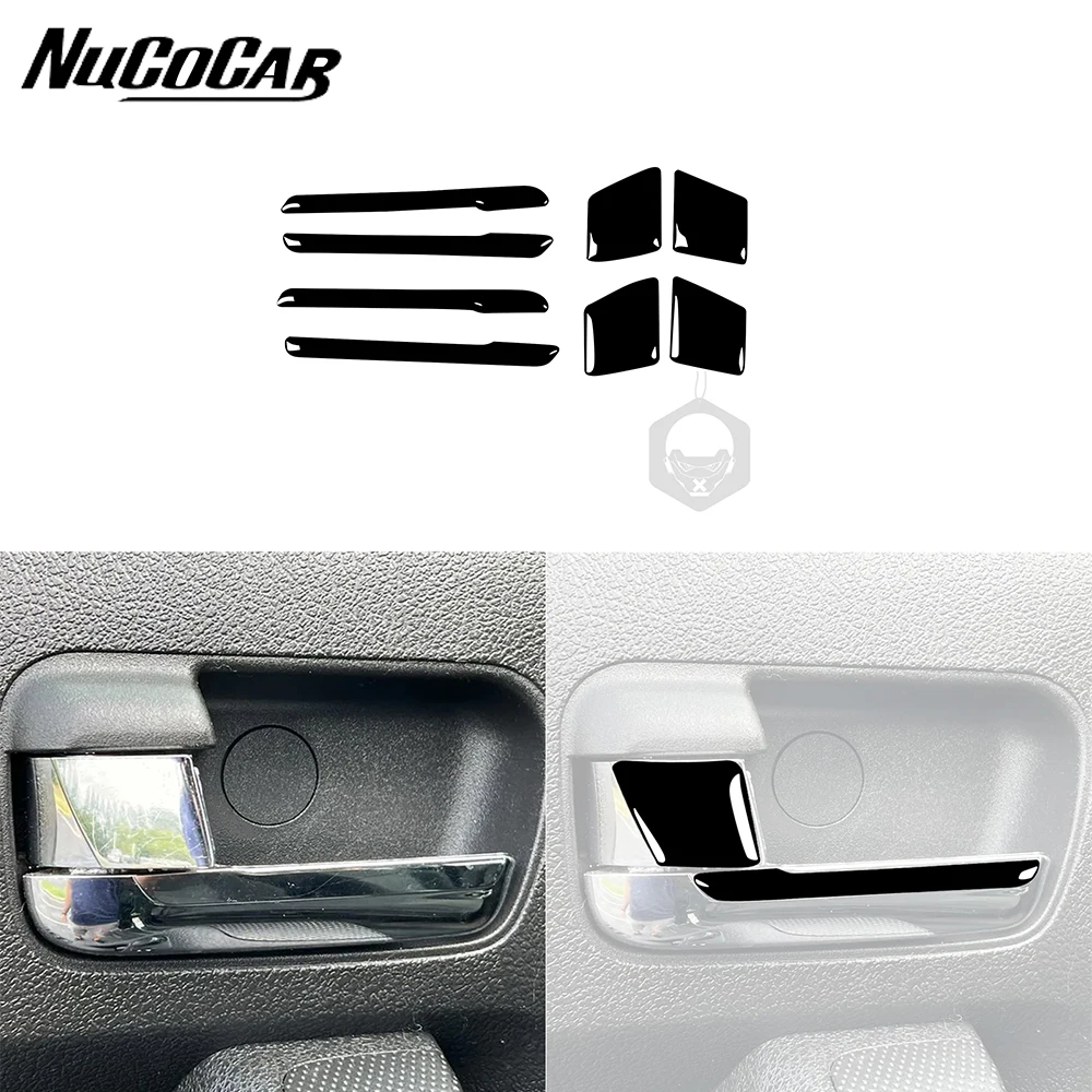 For Hummer H3 2006-2010 Piano Black Interior Door Pull Handle Frame Cover Trim  Car Interior Accessories Decorative Stickers