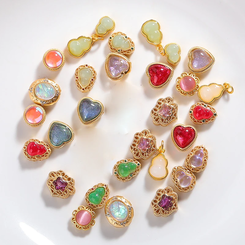 

10pcs/lot DIY Mix Jewelry Accessories Metal Inlaid with Antique enamel Pendant For Charms Phone Bracelet Pendant