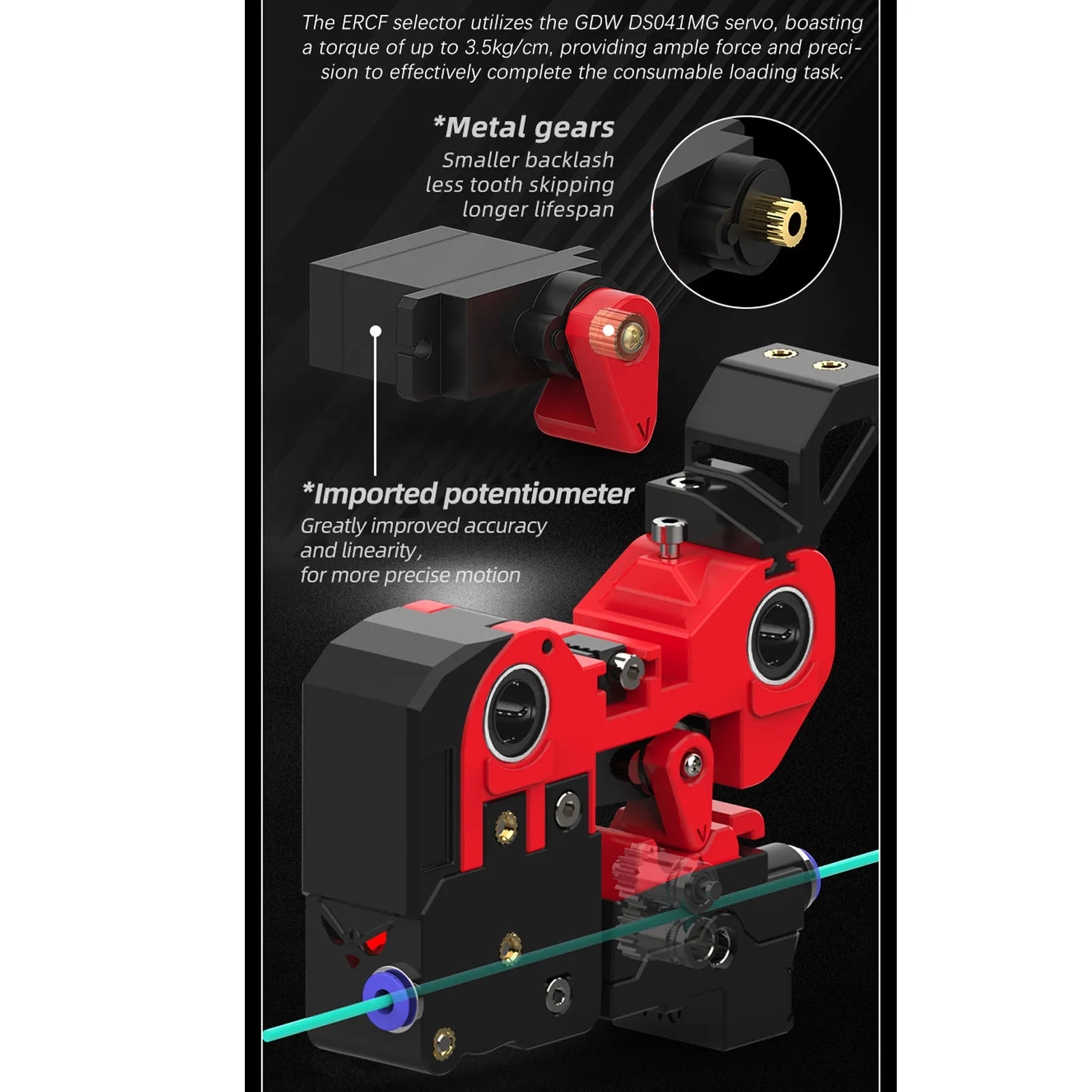 8-Farben ERCF ERCF ERCF Kit ERCF Kit 8-Farben-Druck Enrager Rabbit Carrot Feeder Multi-Material MMU Kit für Klipper 3D-Drucker