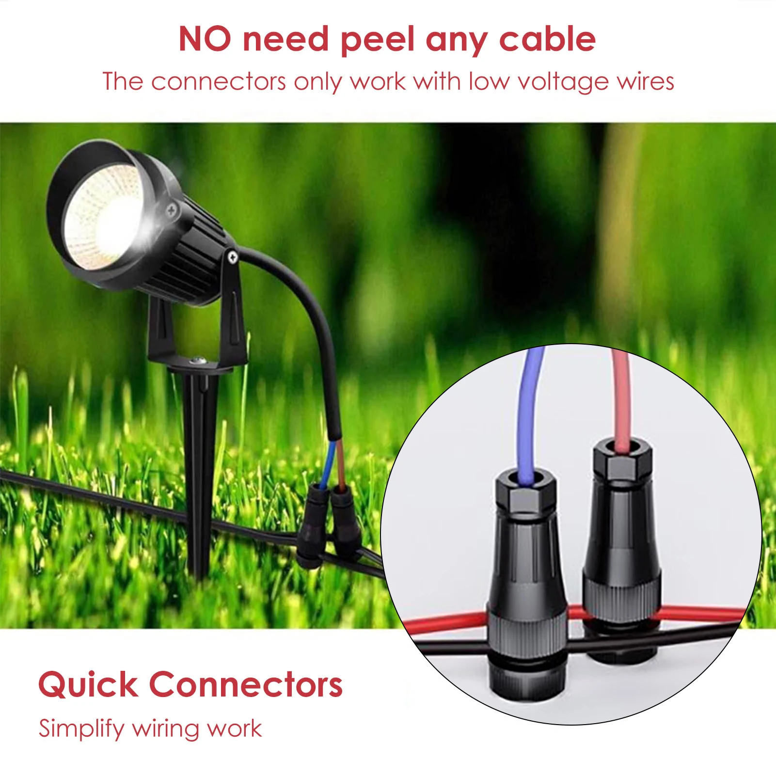 10/30/50Pcs Low Voltage Wire Connector Landscape Buried Garden Lamps Stripping Cable Quick Connector For Outdoor Lights