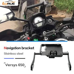 Motorcycle Accessories GPS Navigation Bracket Supporter Holder For KAWASAKI VERSYS 650 KLE650 VERSYS 650 2020 2021 2022 2023