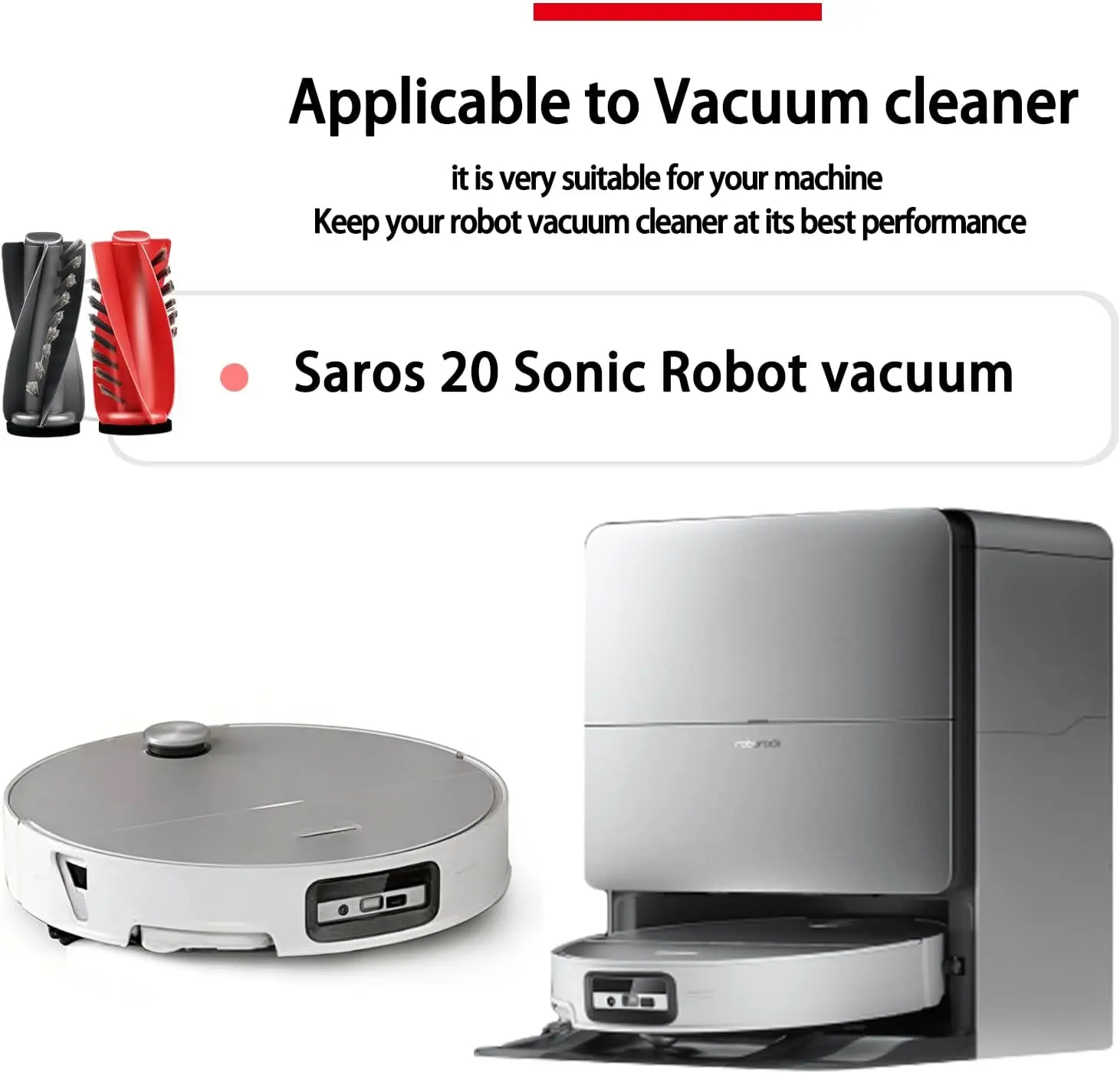 Replacement Accessories For Roborock Saros 20 Sonic/S10 MaxV Ultra Robot Vacuum Parts Main Side Brush,Filter,Mop Pads,Dust Bags