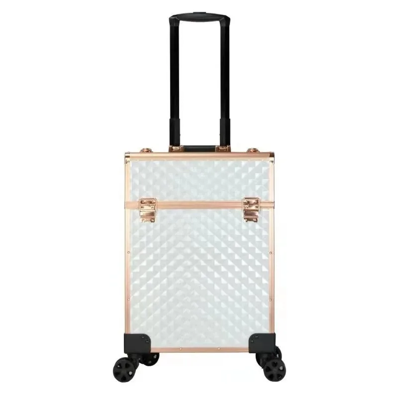 

Rose Gold Rod Makeup Box Professional Makeup Set Nail Rolling Luggage Toolbox Rod Beauty Box Tattoo