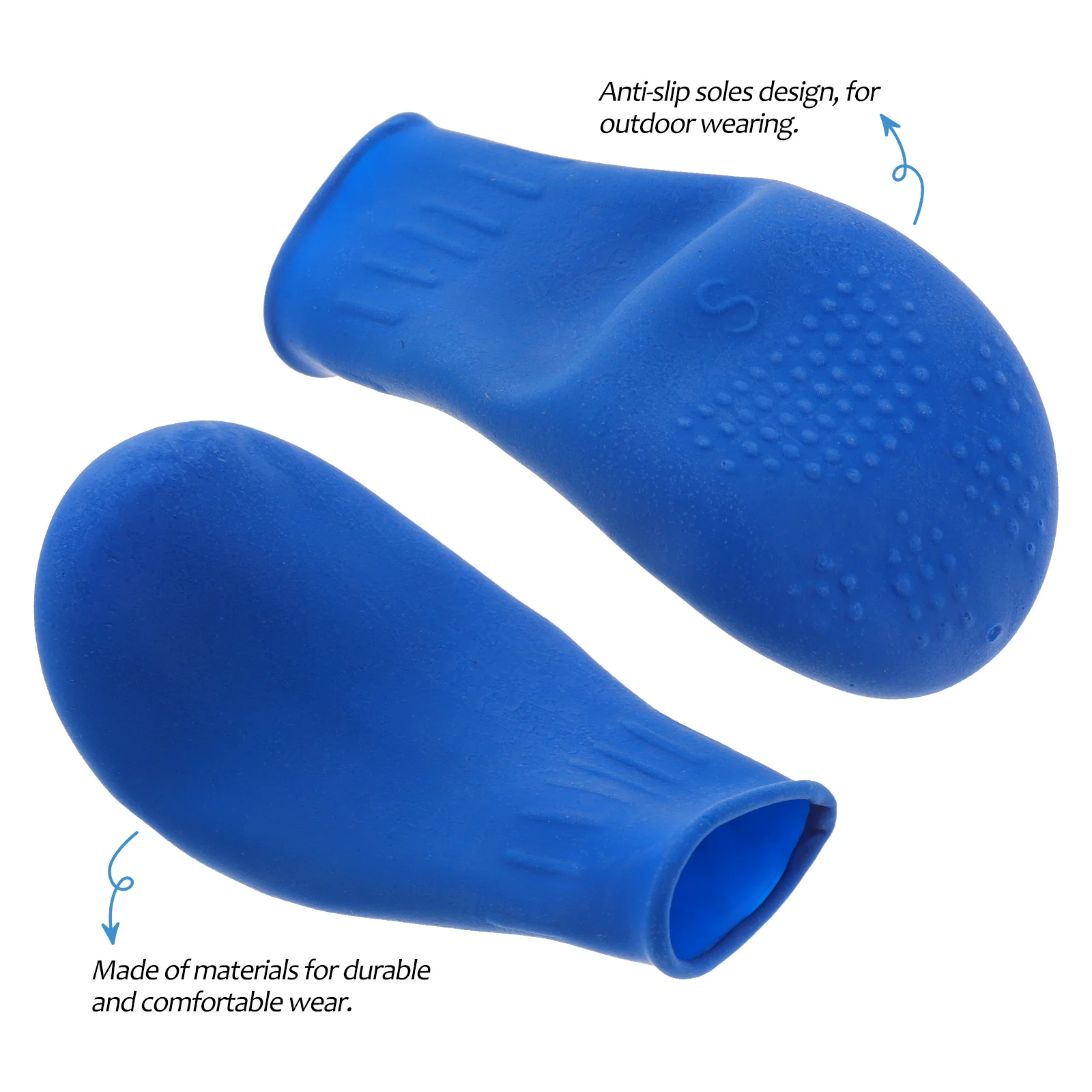 

4pcs Waterproof Rain Shoes Non-slip Shoe Cover Outdoor Footwear Durable Shoe Cover for Pet Cat Dog (Blue Size S)