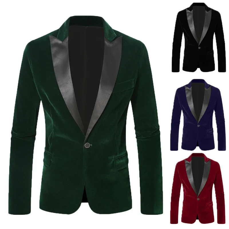 Jas Pria Berkualitas Tinggi untuk Halloween, Masker, Pesta Dansa, Pertunjukan Penyanyi, Pakaian Pertunjukan, Gaun Pengantin Pria, Pakaian Pembawa Acara