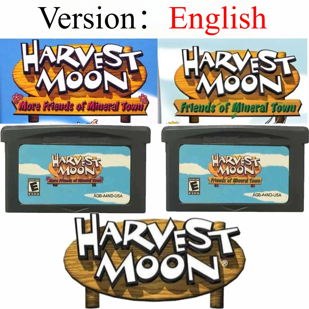 Cartouche de jeu USA GBA, série Harvest Moon, carte de Console de jeu vidéo 32 bits, amis de la ville minérale pour GBA/SP/DS