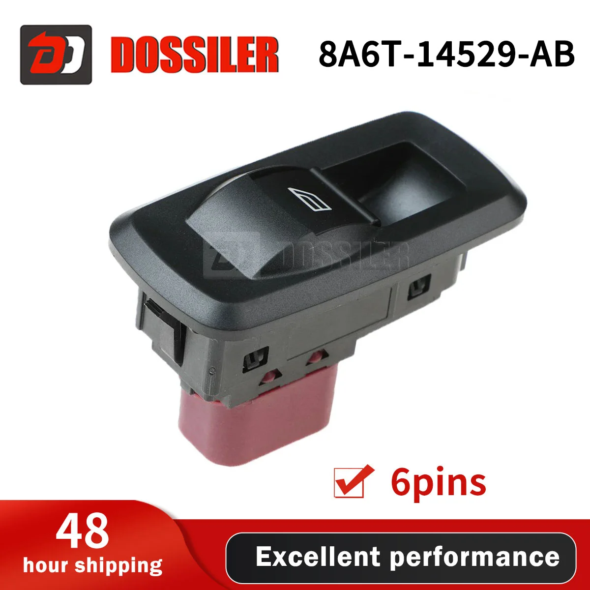 

8A6T-14529-AB Dossiler For Ford Festiva Fiesta SE Ecosport 8A6T14529AB BE8Z-14529-BA Passenger Car Window Switch Single Button