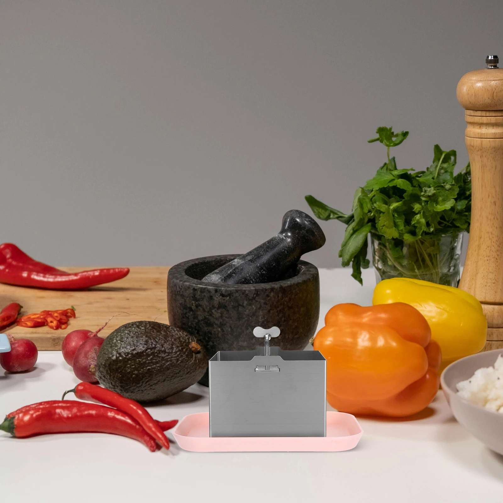 

Tofu Press Mould Stainless Steel High Grade Smooth Interior Practical Tofu Maker Kitchen Pressing Tool