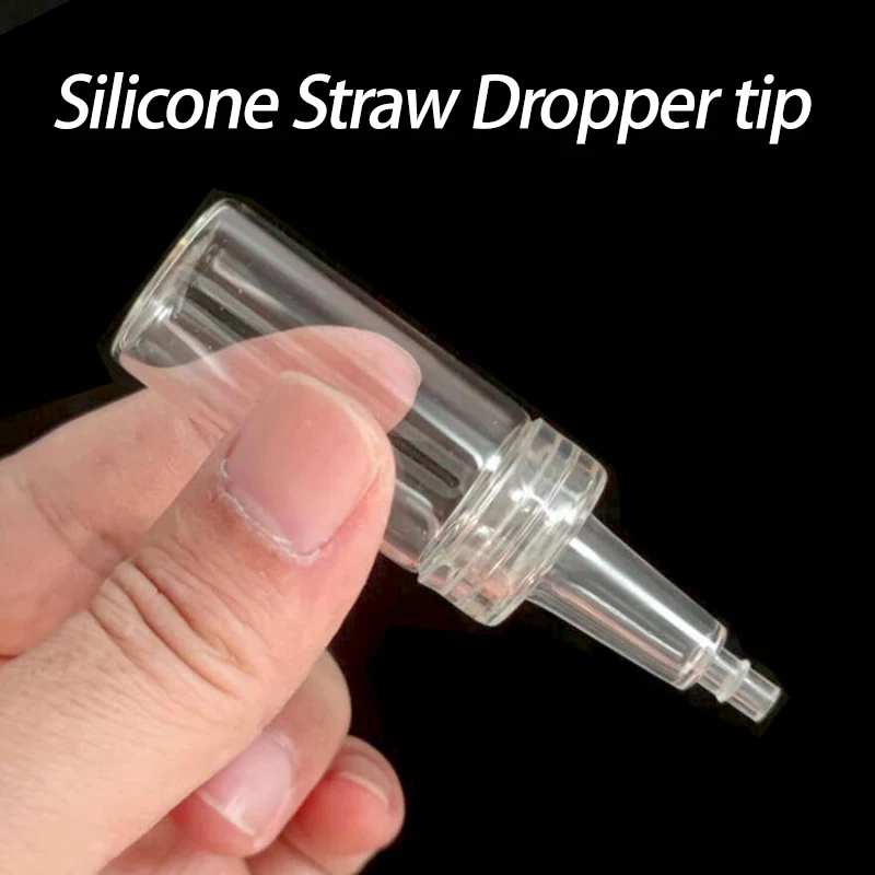 50Pcs Silicone Straw Dropper Glass Squeeze Bottles Empty Dropper Bottle Clear Essence Ampoule Bottles Paint Dispenser Applicator