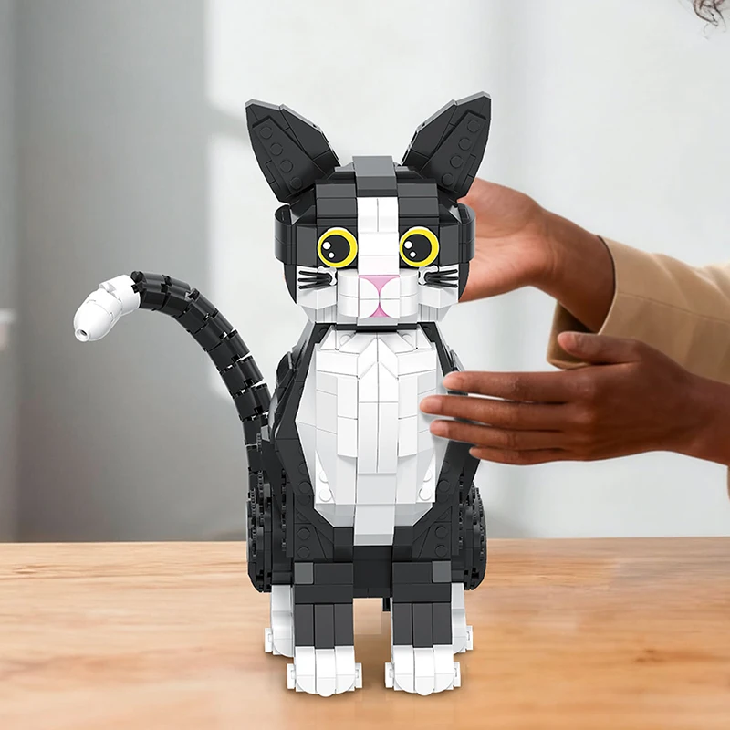 2025 Nuovo 801PCS Modello Animale Tuxedo Gatto Building Blocks Cute Cartoon Kitty Assemblare Mattoni Giocattolo Educativo Regalo Per Il Capretto Ragazzo Adulto