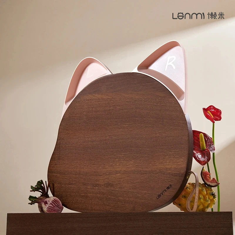 

LANMI разделочная доска с кошачьими ушками, черное дерево, антибактериальная подвесная разделочная сковорода, кухонная разделочная доска для мяса, овощей, фруктов