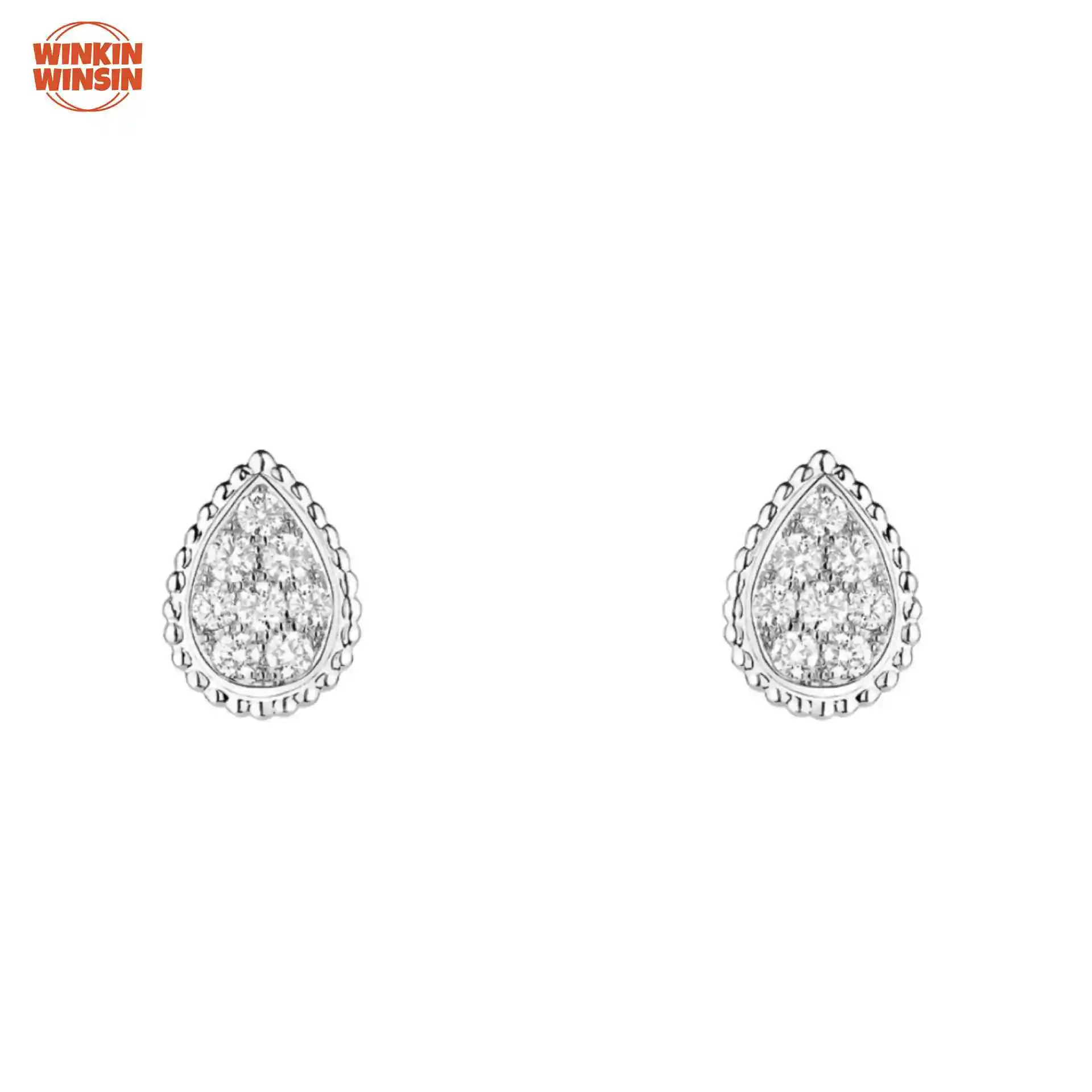 

Winkin Winsin Minimalist Commuting Full Diamond Water Drop Earrings for Women Fashionable and Unique