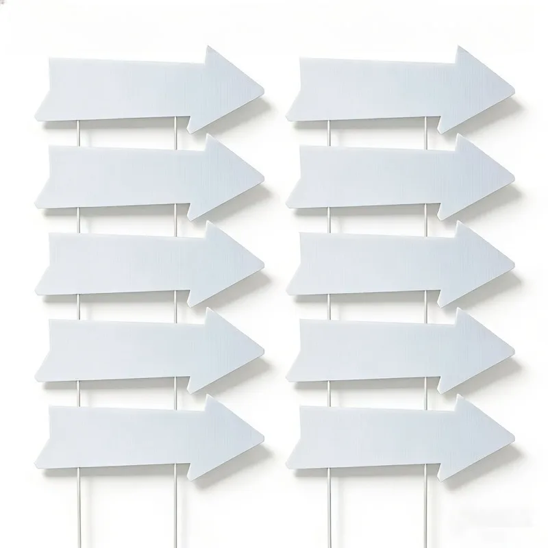 15/20pcs Thickened Hollow-Core Arrow Directional Signs Wedding Party Parking Guide Signs Construction Site Directional Road Sign