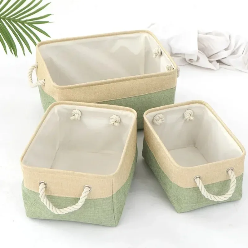 Sundries Sorting Basket Bedroom Underwear Socks Storage Basket Cotton And Linen Storage And Sorting Box Folding