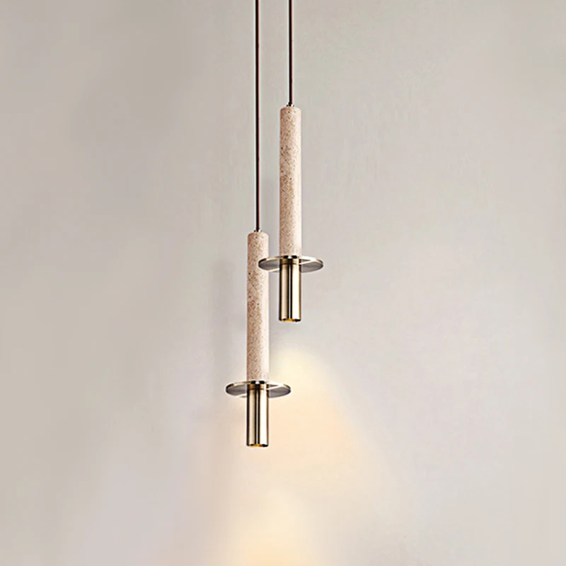 

Скандинавский современный минималистичный прикроватный черный длинный подвесной светильник для спальни, дизайнерский светильник, роскошный ресторанный светильник из натурального камня