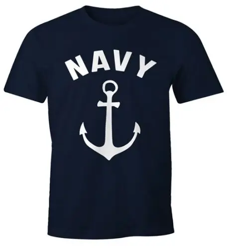 Herren T-Shirt Anker Navy Anchor Slim Fit Moonworks®