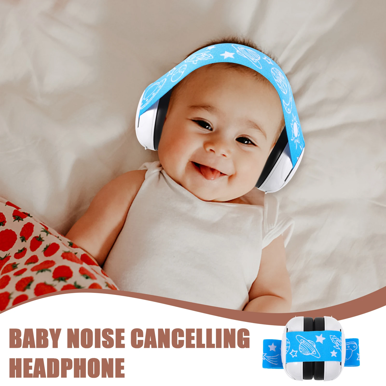 

Baby Noise Cancelling Ear Muffs Hearing Protection Headphones Lightweight Portable Blue Newborn Travel Outdoor Ear Protection