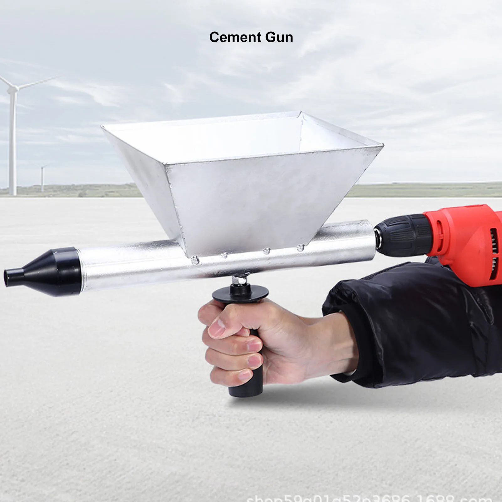 Cement Grout Gun Electric Mortar Grout Gun Automatic Cement Caulking Gun Caulking Sprayer with Nozzle Mortar Caulking Gun
