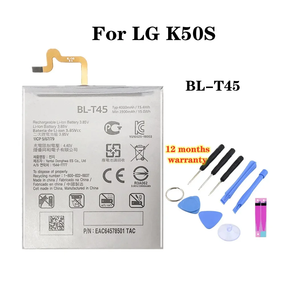 BLT45 BL-T45 Phone BatteryFor LG Q70 LM-Q730N Q730VMW Stylo 6 EAC64578501 K50S 2019 LMX540HM X540 X540EMW 4000mAh + Free Tools